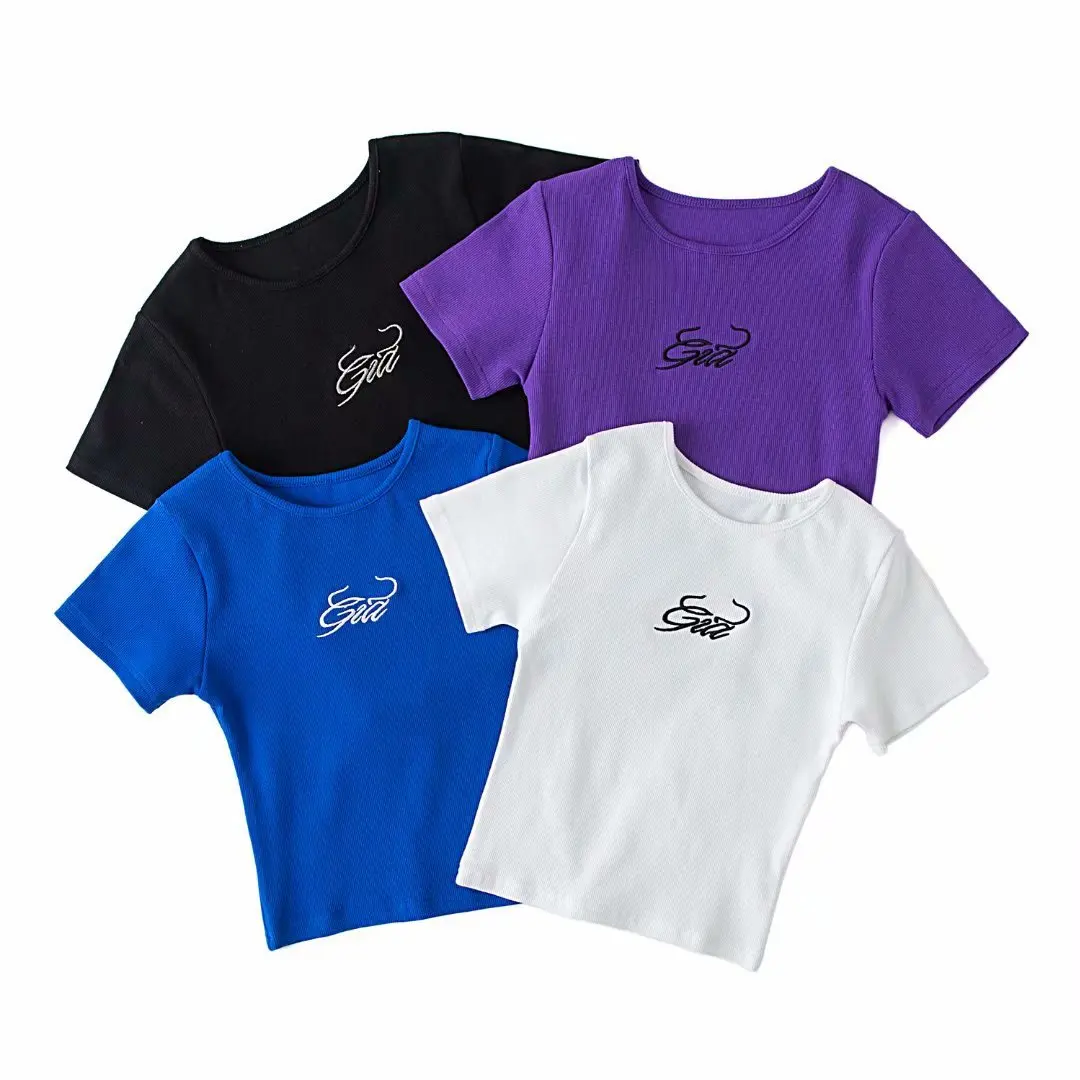 Y2k Women's T-Shirt Crop Top Basic 