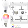 Dimmable 15W WiFi Smart Light Bulb B22 E27 LED RGB Lamp Work with Alexa/Google Home RGB+White Dimmable Timer Function Magic Bulb preview-2