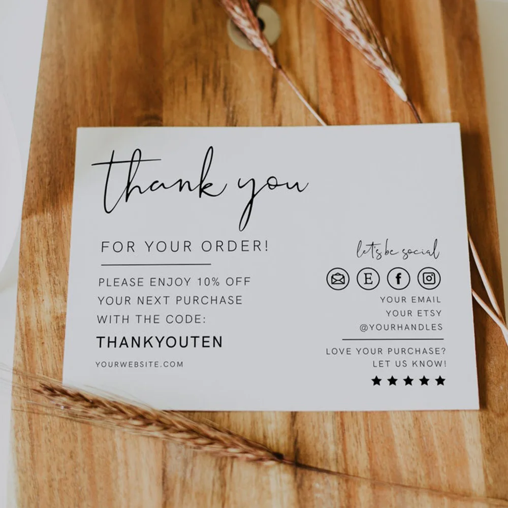 Acquistare Fiori E Decorazioni Custom Small Business Thank You Template Editable Small Business Thank You Card Small Business Thank You Card Template