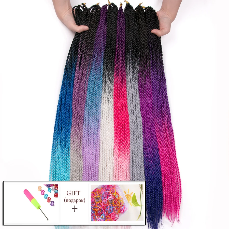 Tomo Synthetic Crochet Hair Box Braids 22roots Colored Braiding