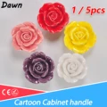 1/5Pcs Rose Cartoon Children Room Ceramic Cabinet Knobs Moon Star Wardrobe Handle Garden Door Handle Cabinet Handles for Kids