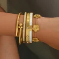 Europe and the United States hot stainless steel four-leaf clover lucky bracelet fashion women's nail bracelet gold bangles preview-1