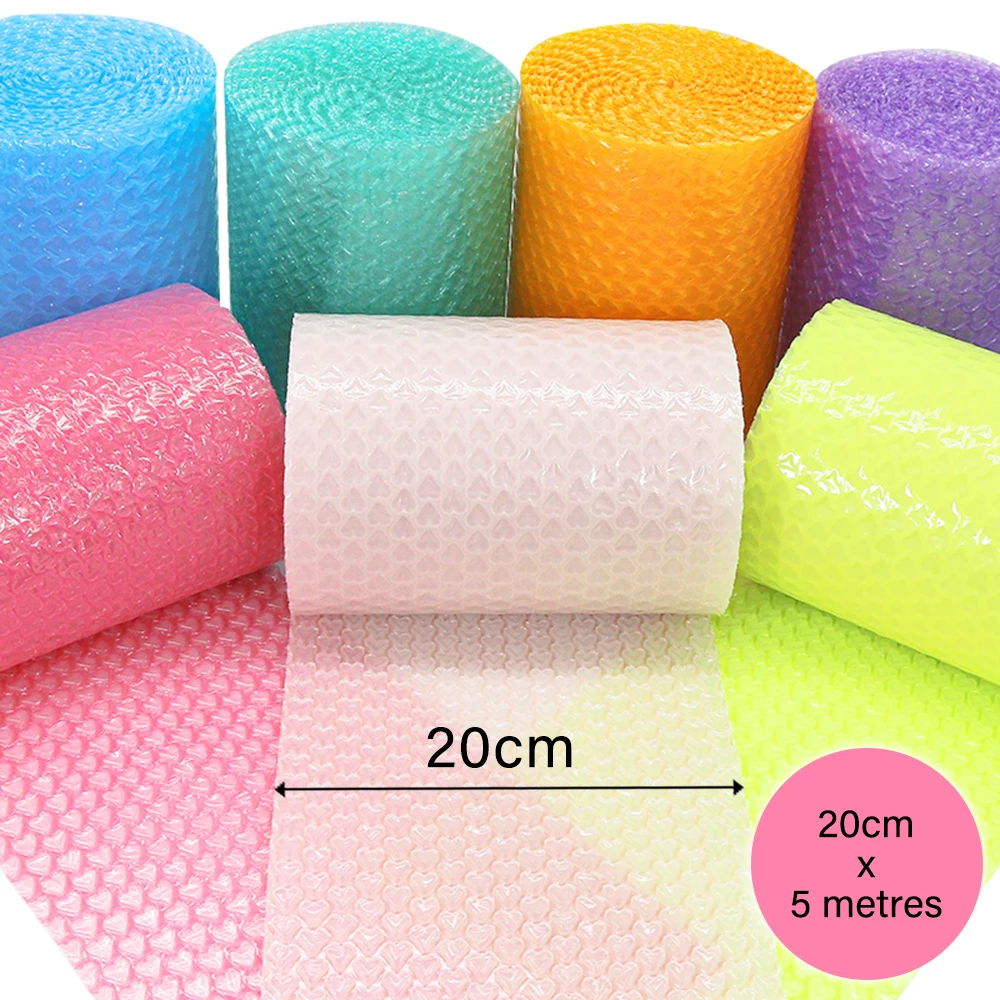 20cmx5 Meters Pink Blue Lovely Heart Shape Bubble Wrap Shockproof Package For Gifts Box Fragile Glass Goods Pack Party Decor-animated-img