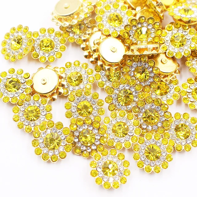 14mm Flower Claw Rhinestones Glitter Crystals Pearl Stones Beads Trim Sew  on Rhinestones for Clothes Sewing Accessories Crafts
