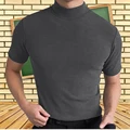 Men Slim T-shirts Summer Male Turtleneck Short Sleeve Short Sleeve Stretch Tee Tops LXDZ-112 preview-3