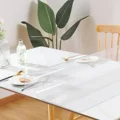 PVC Waterproof Transparent Tablecloth Soft Glass Table Protector Living Room Dining Table Coffee Table Protector Home Decoration preview-3