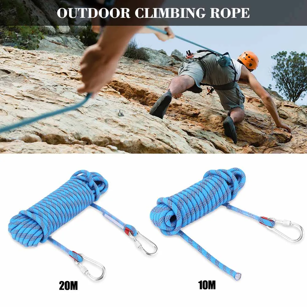 12mm Climbing Rope Heavy Duty Paracord Wear Resistant Climbing Lanyard With Carabiner-animated-img