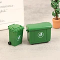 1Set 1:12 Dollhouse Miniature Trash Can Toy Mini Sanitation Trash Cans Model Simulation Garbage Curbside Trash Bin Kid Toys Gift preview-2