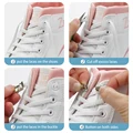 New No Tie Button Shoelaces Elastic Shoe Laces For Kids and Adult Sneakers Quick Lazy Metal Lock Lace Shoe Strings preview-5