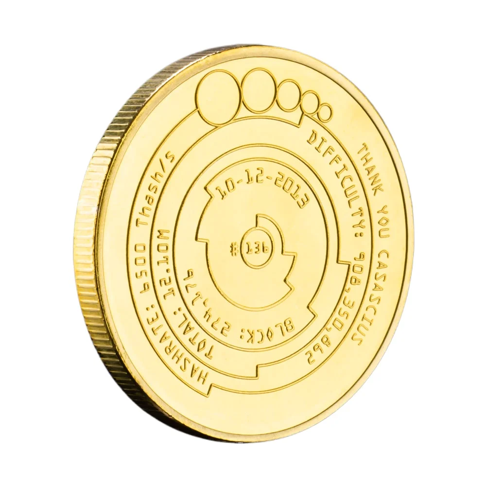 Bitcoin Collectible Gift Golden Plated Souvenir Coin Cryptocurrency Thank You Casascius Collection Coins-animated-img