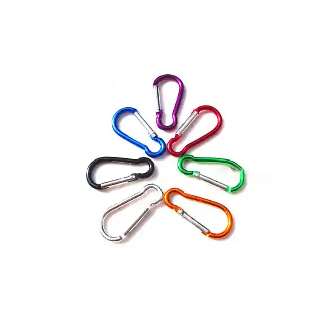 5pcs Climbing Button Carabiner D-Ring Clip Camping Hiking Hook Outdoor Sports Multi Colors Aluminium Safety Buckle Keychain