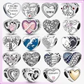 925 Sterling Silver Charm Heart Serie Pendant For Original Charms DIY Bracelet Express Love Gift For Lover Bead Women Jewelry preview-1