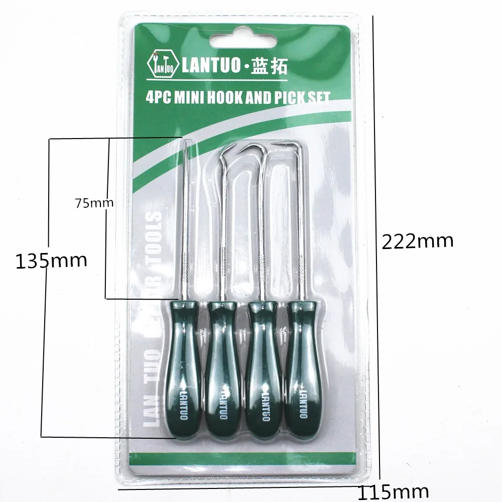 ALLSOME 4Pcs 135mm Car Auto Vehicle Oil Seal Screwdrivers Set O-Ring Gasket Puller Remover Pick Hooks Tools-animated-img