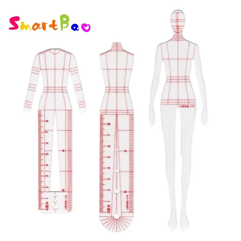 Fashion Rulers, 4 Models Fashion Sketching Templates, Fashion