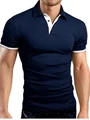 Male Button Short Sleeve Patchwork Slim T-shirts Casual Men Breathable Summer Tee Shirt Tops BSD-ZT115 preview-3