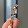 Creative Flying Broom Cat Brooch Pin For Women Men Enamel Inlaid Zircon Opal Cute Animal Kitten Lapel Pins Party Office Jewelry preview-2