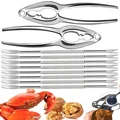 10Pcs Seafood Tools Set Crab Leg Tools Set with 2 Crab Leg Crackers and 2 Stainless Steel Crab Forks Lobster Leg Opener Set