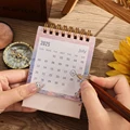 1 pc 2025 Vintage Mini Bronzing Painting Desk Calendar Tabletop Flip Monthly Calendar Student Notepad Schedule Planner Calendar preview-4