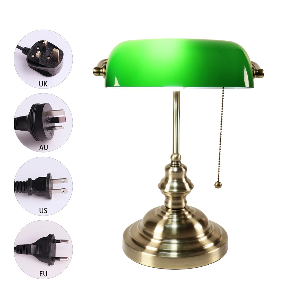 green glass desk lamp