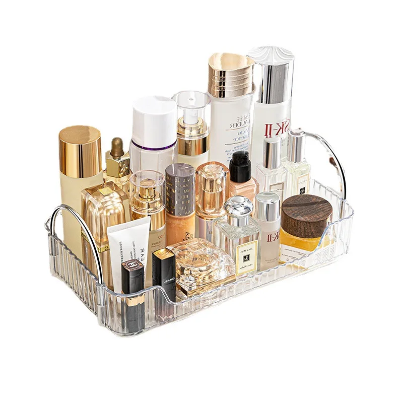 Bathroom storage rack Cosmetics transparent storage box Makeup organization Single-layer shelf