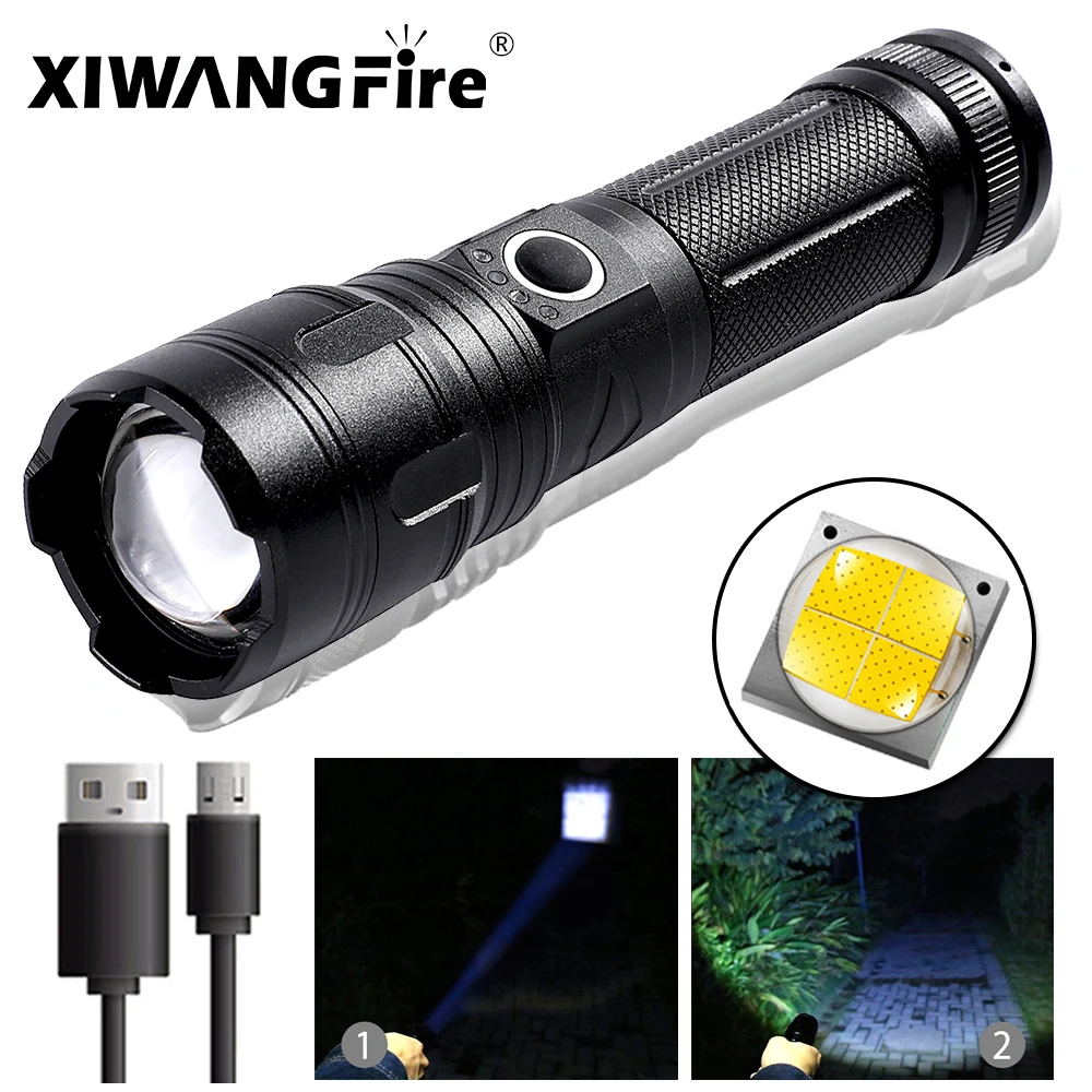 Drop Shipping Xhp50 FlashLight Most Powerful Flash light 5 Modes Usb Zoom Led Torch Xhp50 18650 or 26650 Battery Camping,Fishing