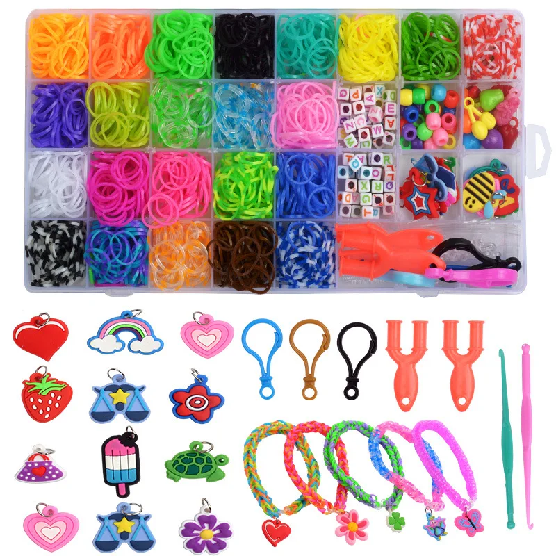 500pcs acrylic s clips loom rubber-band