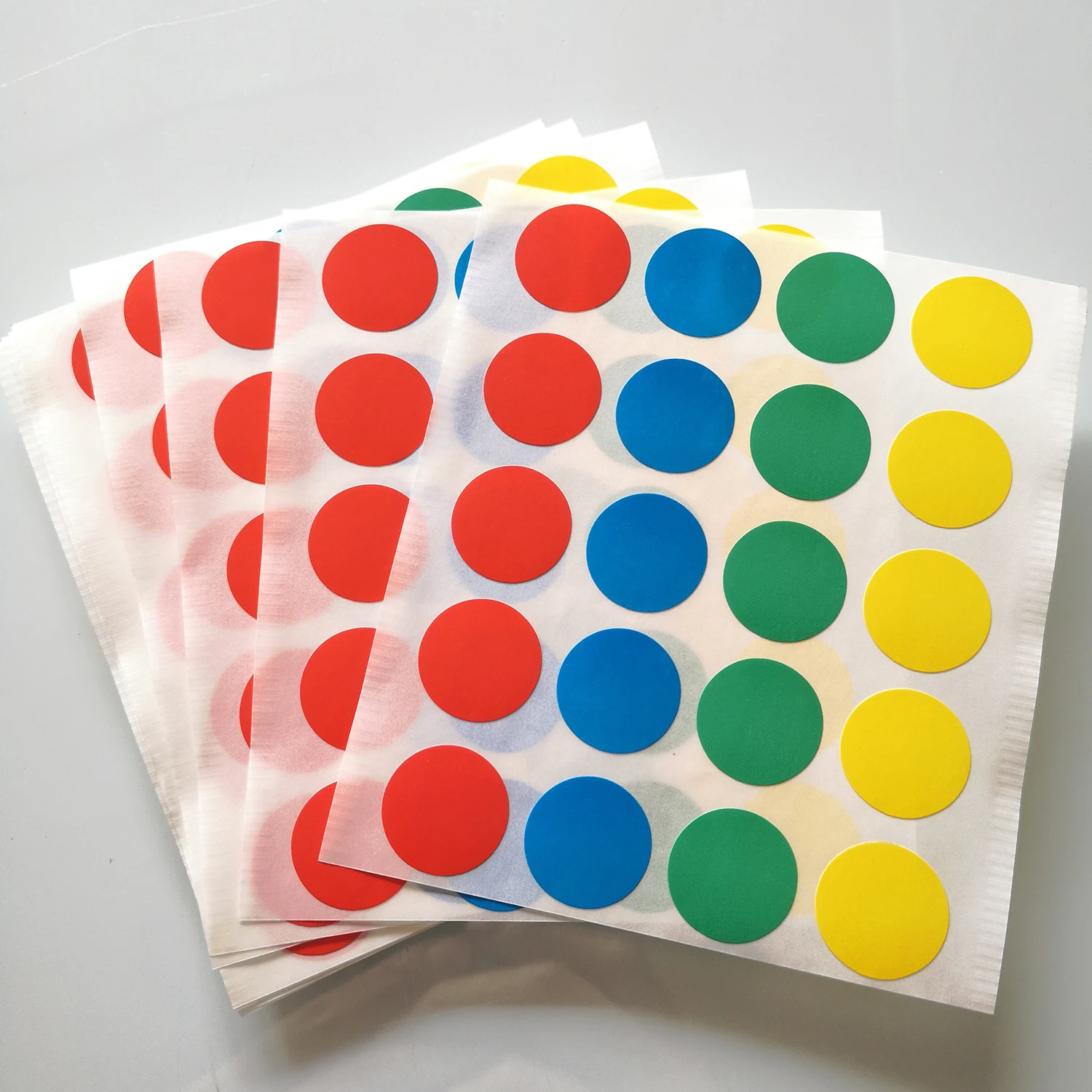 20mm red blue green yellow round paper 