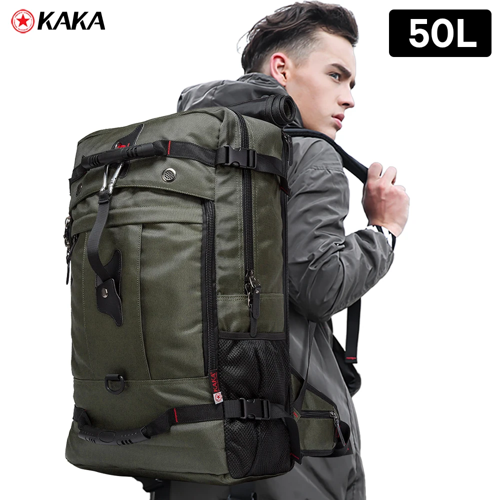 KAKA 50L Waterproof Travel Backpack Men 