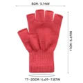 1Pair Black Half Finger Fingerless Gloves For Women And Men Wool Knit Wrist Cotton Gloves Winter Warm Workout Gloves preview-2