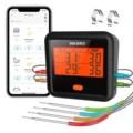 INKBIRD BBQ Meat Grill Thermometer with 4 Meat Probes Stepless Dimming Backlit LCD Free App Control Temperature Pre-Alarm Timers