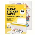 A4 size 10 sheets printable vinyl sticker paper for inkjet printer 100% clear transparent non-waterproof self-adhesive sheets