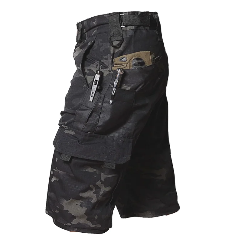 Men's Military Tactical Cargo Shorts, Multi-pocket Combat Camo Short Pants, Outdoor Fishing and Hunting Clothing, US Classic-animated-img