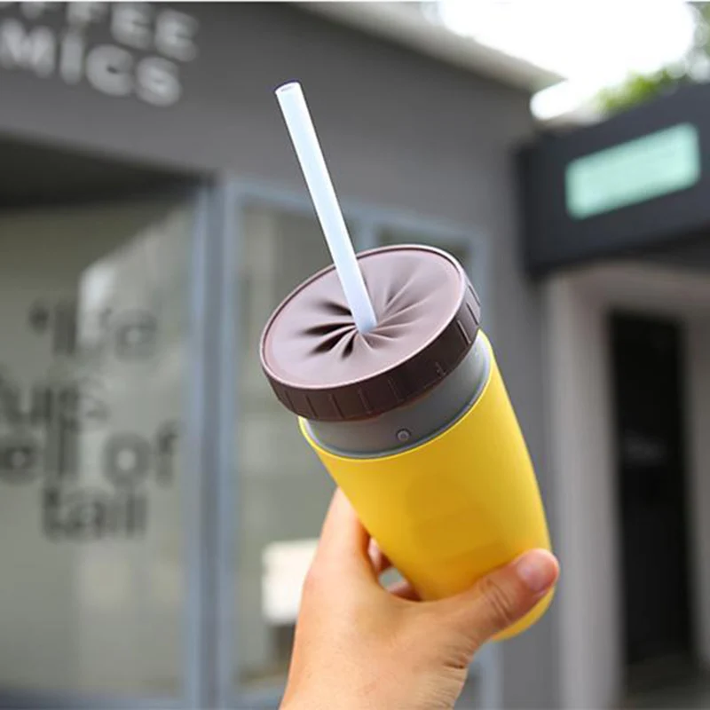 Twizz Travel Mug Cup Non Spill Cup Twistable Water Cup Coffee Milk Aperture  Mug with Straw Double PBA Silicone Glass - AliExpress