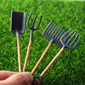 4Pcs 1:12 Dollhouse Miniature Gardening Tools Shovel Rake Hoes Model Farm Decor Toy Doll House Accessories