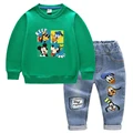 Fashion Baby Boys Cotton Clothing Sets Kids Cartoon Mickey Mouse Long Sleeve Tops + Jeans Pants 2Pcs for Children Tracksuits preview-3