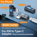 35W Type C to For lightning Adapter 90 Degree PD 140W iOS Fast Charging Power Tester For iPhone 16 15 14 13 Pro Max iPad USB C