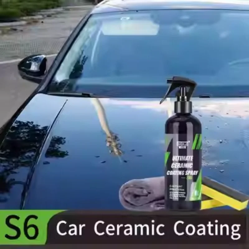 Ceramic Coating For Auto Paint HGKJ S6 Crystal Wax Spray Nano Hydrophobic  Liquid Polymer Oleophobic Anti Rain Car Care 