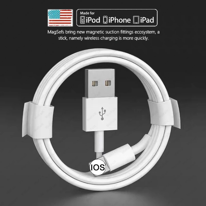 1m 2m Original Lighting USB Data Charger Cable For Apple iPhone 6 6s 7 8 Plus 11 12 13 Pro XS Max X XR iPad iPhone Charger Cable