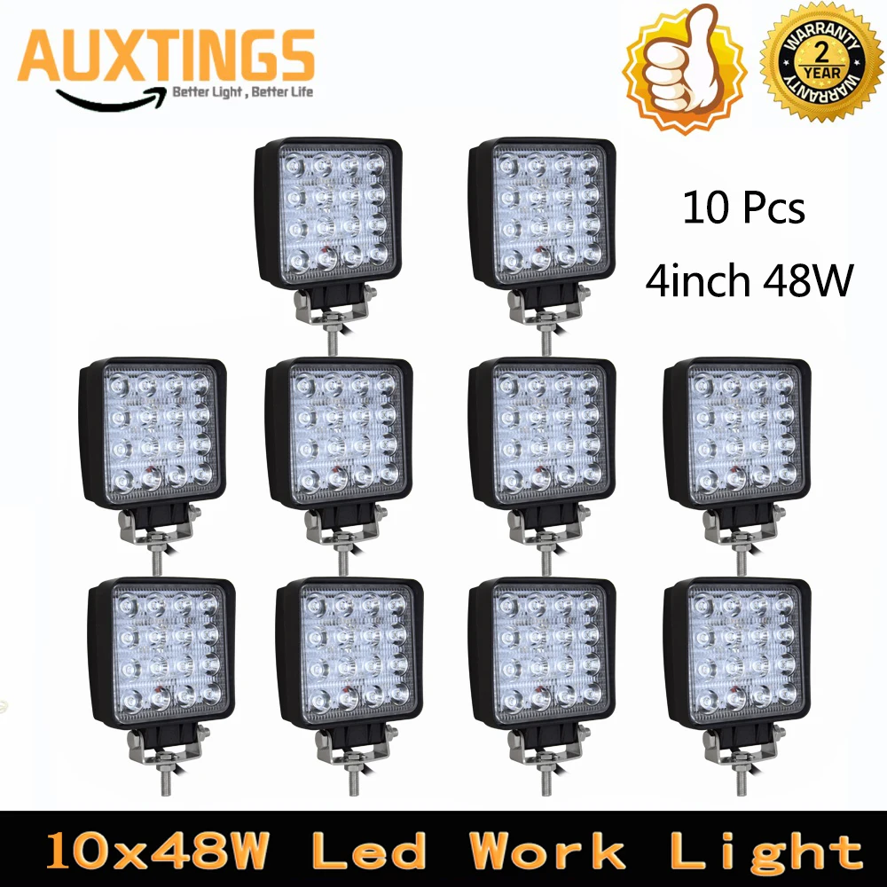 16 LED 48W LED Work Light Square Spot Flood Light Beam 12V 24V Offroad for  Truck Offroad 4X4 4WD Car SUV ATV - China Square 48W, Work Light