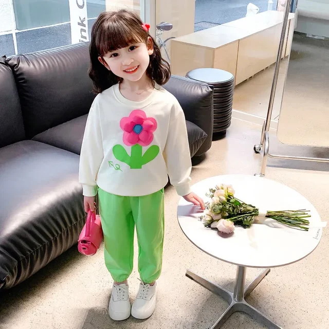 Spring-autumn 2023 New Children's Suit Women's Baby Autumn Collection Stylish 2-piece Set Girls Infant Clothing-animated-img