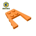 Gobricks 10pcs חלקי מוק 43719 41822 צלחת טריז 4 x 4 עם 2 x 2 מגרעת לבנים תואמות אבן בניין חלקיק ילד צעצוע מתנה