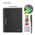 A4 Wet Erasable Reusable Smart Writing Notebook Black Waterproof Paper Auto-Scan Customized Gift Wire Bound Spiral Notes preview-2