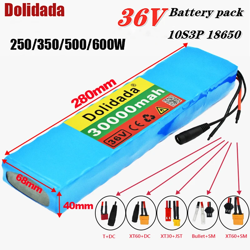 Batterie VÉLO ÉLECTRIQUE 36V 30Ah – Li-Ion Avec BMS – Pour E-Bike, Scooter, Trottinette – Jusqu’à 600W – Chargeur Inclus - 2