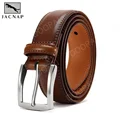 Men Belts High Quality Genuine Leather LONG Large Pin Buckle Metal Automatic Buckle Male Belts Strap Male