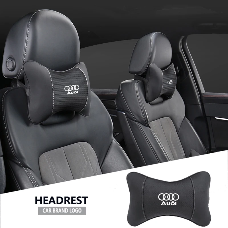 1Pcs Car Seat Headrest Auto Logo Neck Pillow For Audi S6 S7 SQ7 A2 A3 A4 A5 A6 A7 A8 A8L Q1 Q3 Q4 Q5 Q6 Q7 Q8 TT Quattro SQ5 RS3-animated-img