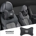 1Pcs Car Seat Headrest Auto Logo Neck Pillow For Audi S6 S7 SQ7 A2 A3 A4 A5 A6 A7 A8 A8L Q1 Q3 Q4 Q5 Q6 Q7 Q8 TT Quattro SQ5 RS3