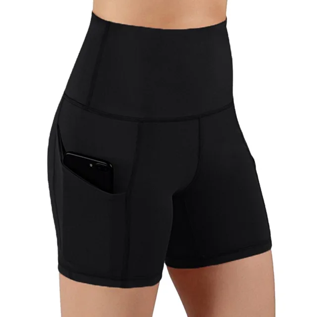 Women High Waist Out Pocket Yoga Short 