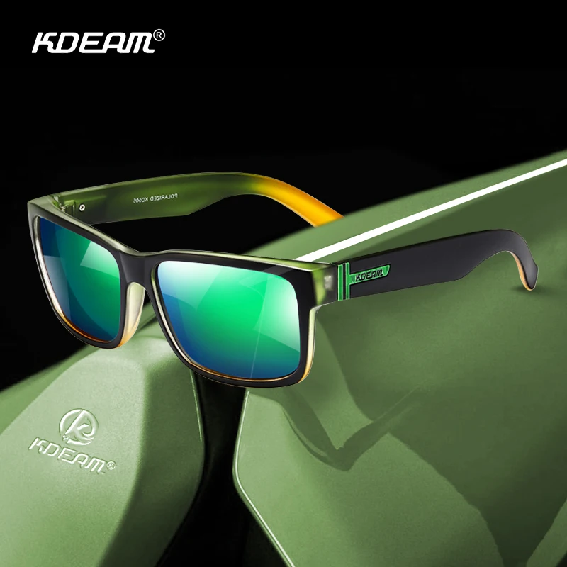 Αγορά Ανδρικά γυαλιά  KDEAM Rectangular Polarized Mens Sunglasses Outdoor  Sports Driving Sun Glasses for men Photochromic UV400 Male Gafas De Sol