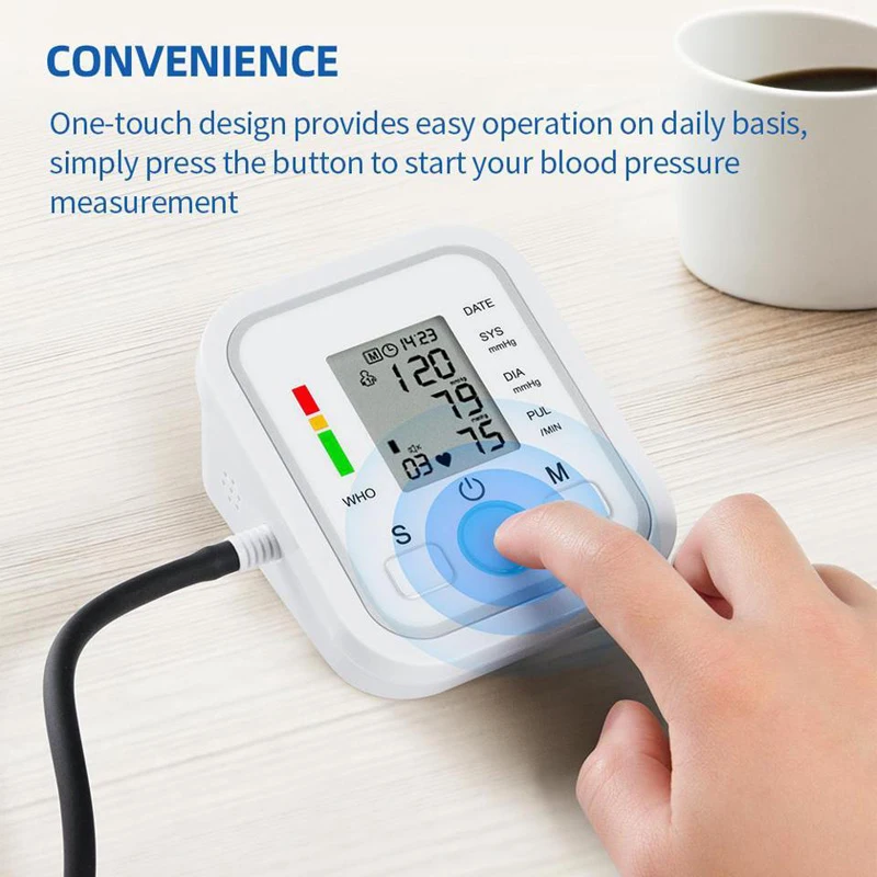 New LED Rechargeable Wrist Blood Pressure Monitor English / Russian /  Portuguese / Spanish Voice Broadcast Tonometer BP Monitor