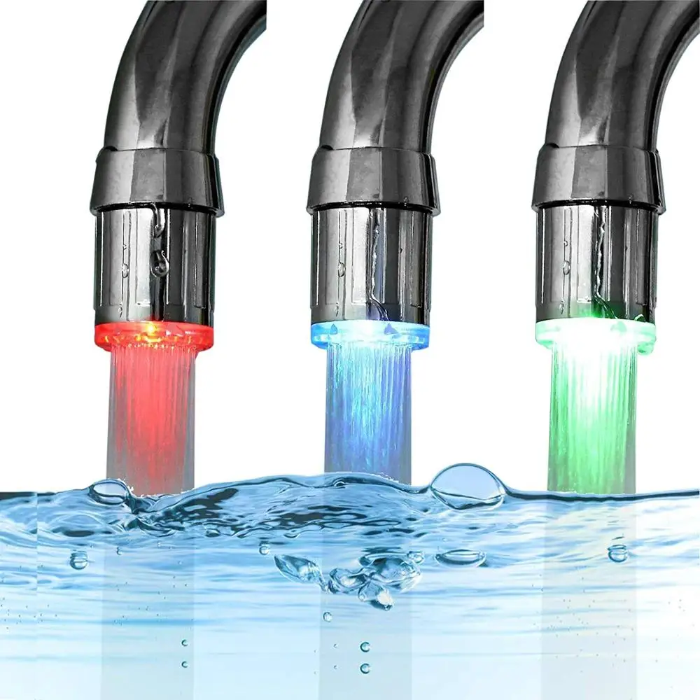 Купить Сантехника ZhangJi LED Luminous Faucet Tap Nozzle RGB Color
